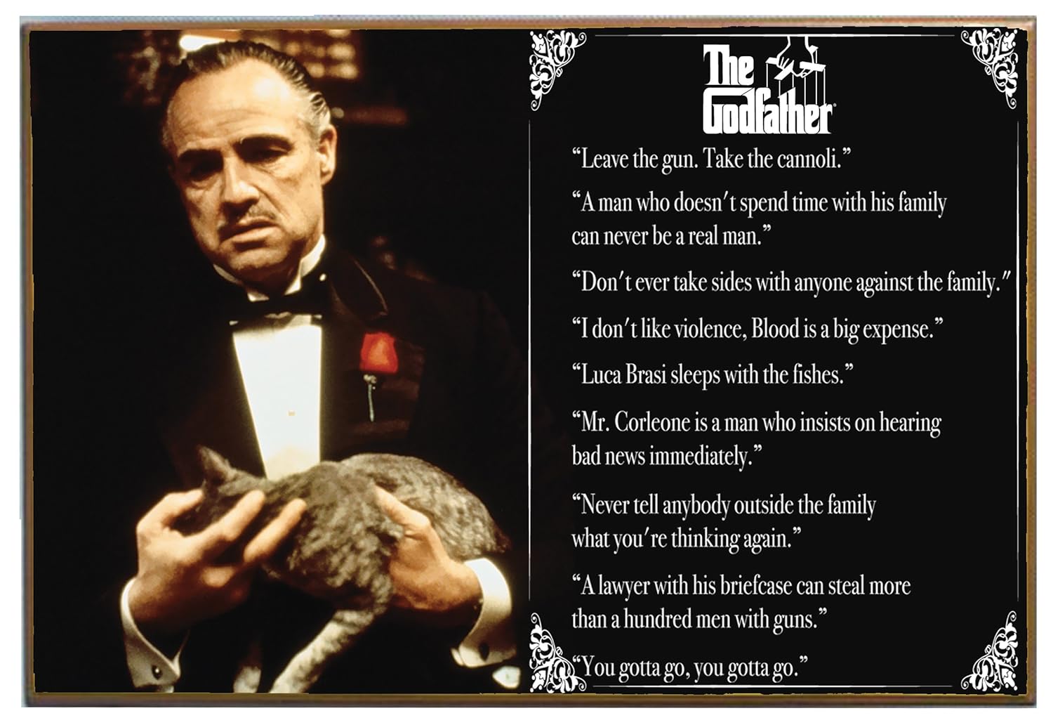 Silver Buffalo Go3136 Godfather Movie Quotes Wood Wall Decor 13 By 19 Inch Multicolor Amazon In Home Kitchen