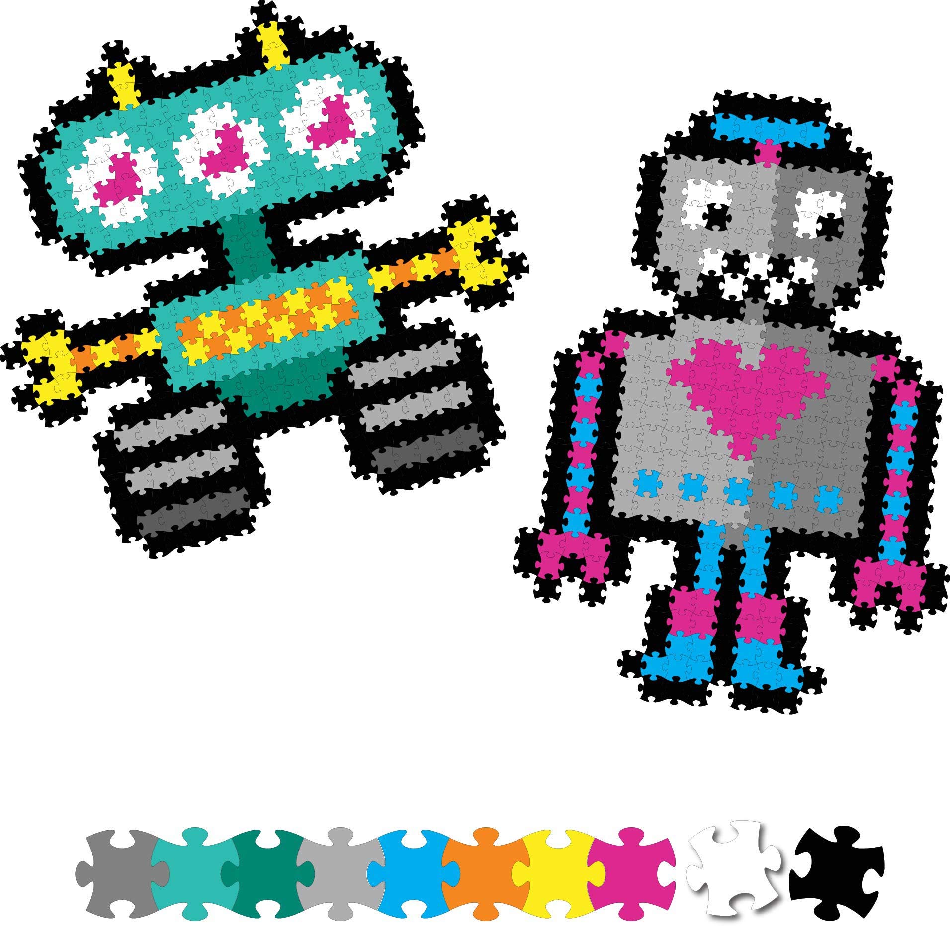 Fat Brain Toys Jixelz 700 Piece Set Roving Robots Pixelated Puzzle Art For Children, Suitable For Boys & Girls Aged 6 Years And Above — image 1