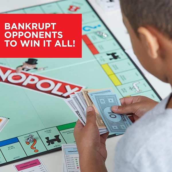 MONOPOLY GAME, FAMILY BOARD GAMES FOR 2 TO 6 PLAYERS & KIDS AGES 8 AND UP, INCLUDES 8 TOKENS (TOKEN VOTE EDITION)