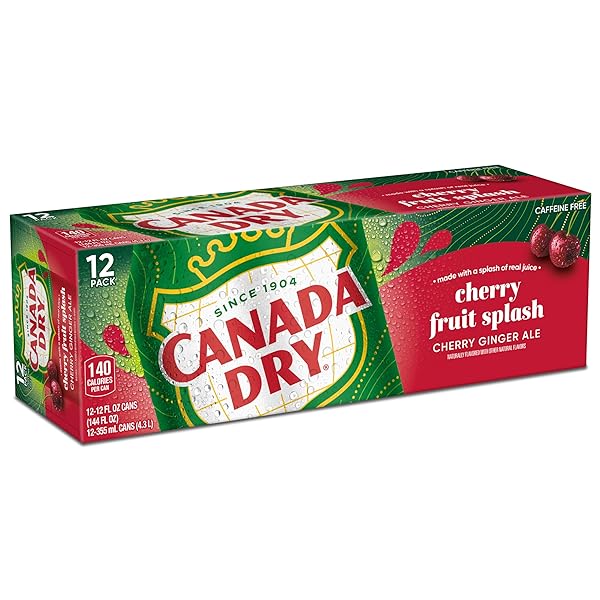 CANADA DRY CHERRY GINGERALE FRUIT SPLASH 12OZ, PACK OF 12