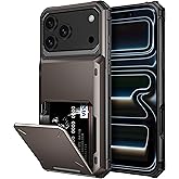 Vofolen for iPhone 17 Pro Max Case Wallet with Card Holder Dual Layer Heavy Duty Shockproof Drop Protection Hidden Flip 4-Card Slots Pocket Phone Cover for Women Men, 6.9 Inch Gun Metal