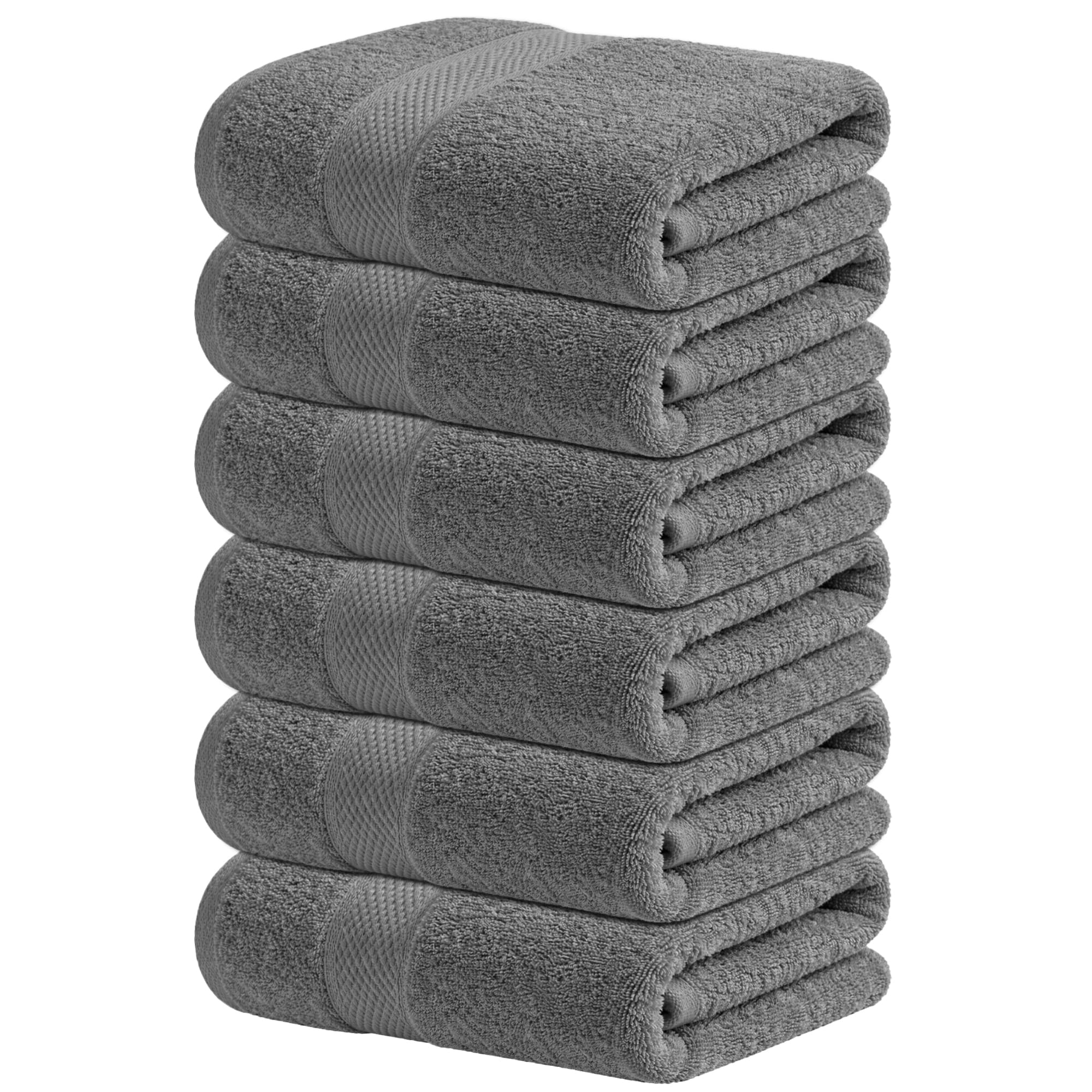 Infinitee Xclusives Premium Hand Towels 6-Pack (40 x 72 cm) – 100% Cotton, Super Absorbent, Quick-Dry Towels for Bathroom, Hotel, Salon & Gym Use |Shadow Grey| — image 1