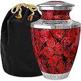 Crimson Rose Urn for Ashes for Women – Large Cremation Urns for Adult Female – Memorial Funeral Urn for Human Ashes, Home Display, or Burial (Large, Adult)