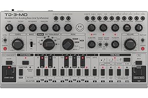 Behringer TD-3-MO-SR “Modded Out” Analog Bass Line Synthesizer with VCO, MIDI-Controllable VCF and Sub-Harmonics Oscillator Silver
