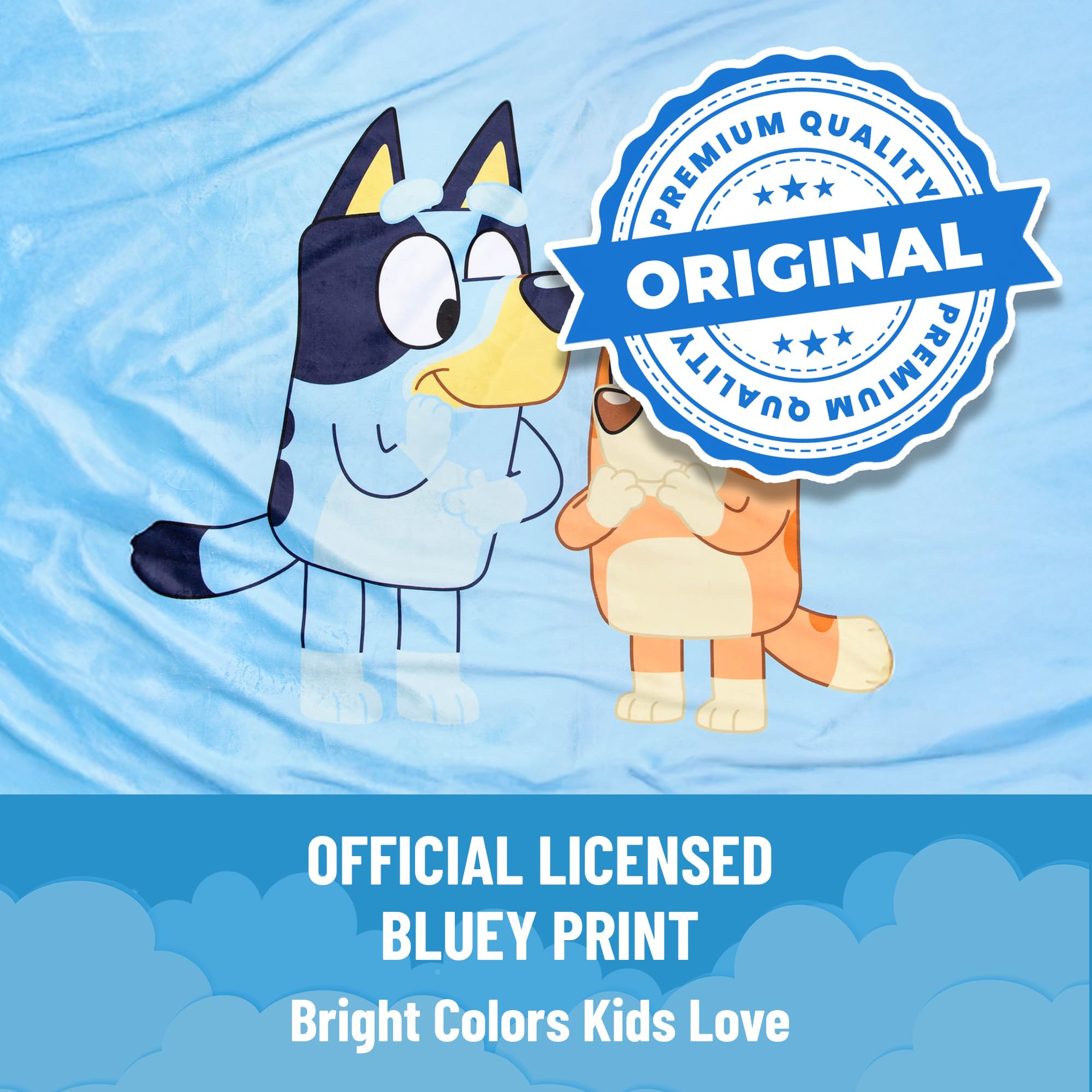 Jay Franco Kids Nap Mat with Embedded Pillow & Blanket – Soft 46"x20" Microfiber Sleeping Bag with Name Tag & Handle for School, Travel, Sleepover, Blue - Bluey - view 6