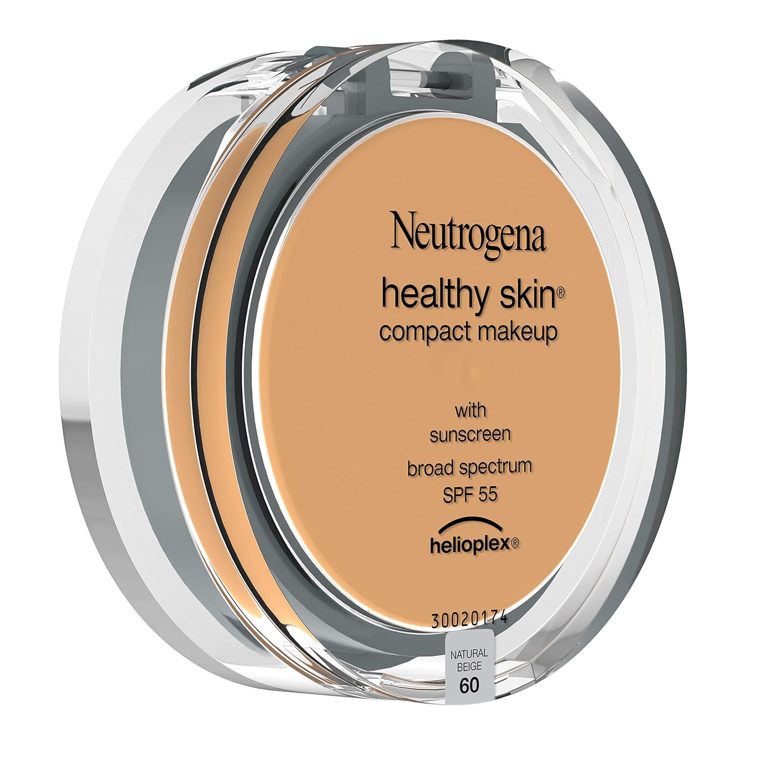 Neutrogena Healthy Skin Compact Lightweight Cream Foundation Makeup with Vitamin E Antioxidants, Non-Greasy Foundation with Broad Spectrum SPF 55, Natural Beige 60, .35 oz : Beauty