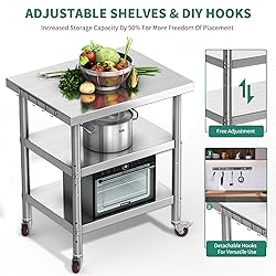 YITAHOME NSF Stainless Steel Table, 36" X 24" Work