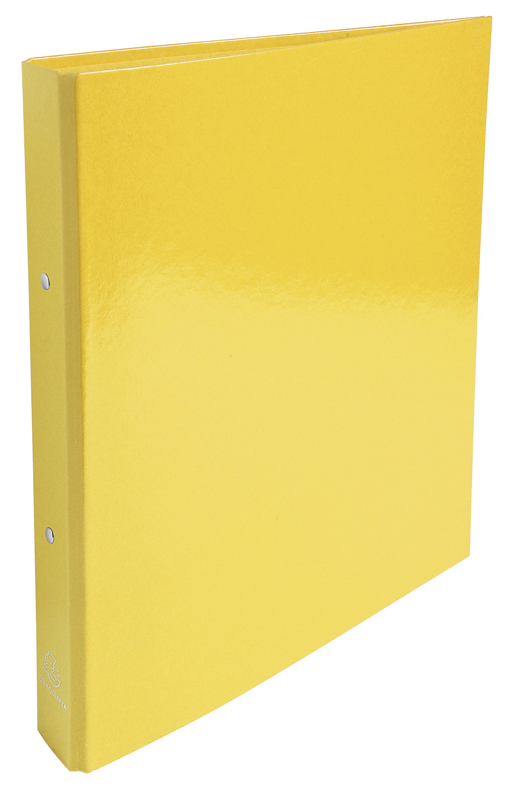 Exacompta - Ref 549299E - Iderama Ring Binder - 320 x 240mm in Size, Suitable for A4 Documents, 2 Rings, Glossy Coated Board, 40mm Spine, 30mm Rings - Yellow
