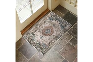 Collive Washable Indoor Doormat, Non Slip Retro Floor Mat 20" x 32" Area Rug Quick Absorbent Entrance Rug Distressed Front Door Mat, Welcome Mats Entryway Rug Doormats for Kitchen Home Patio