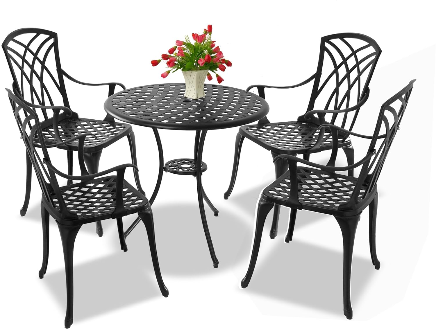 Centurion Supports OSHOWA Garden & Patio Table & 4 Large Chairs with