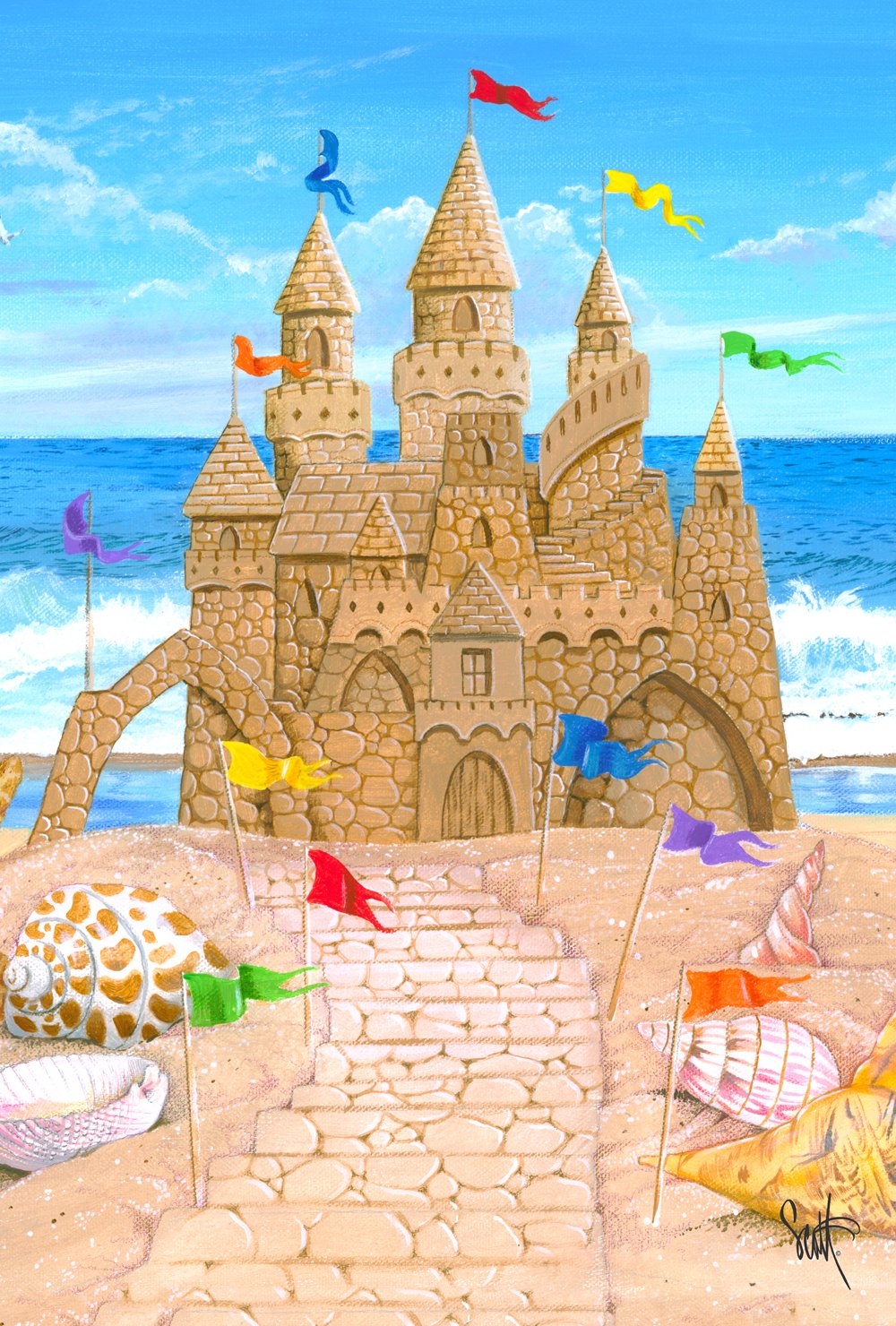 Toland Home Garden 1010790 Sandy Castle summer Flag 28x40 Inch Double Sided summer Garden Flag for Outdoor House Beach Flag Yard Decoration