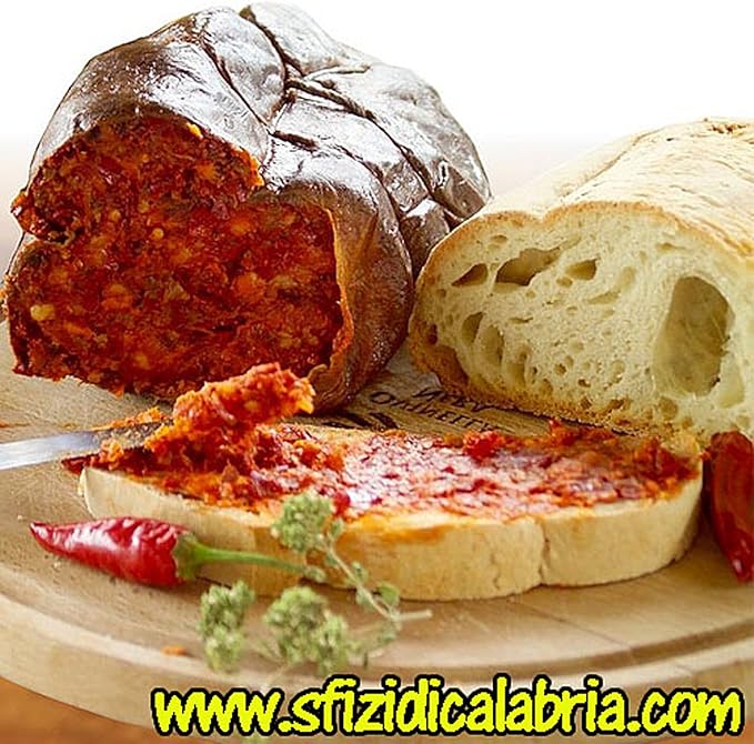 Nduja Calabrese Spicy Spreadable Sausage Original Salami from Calabria