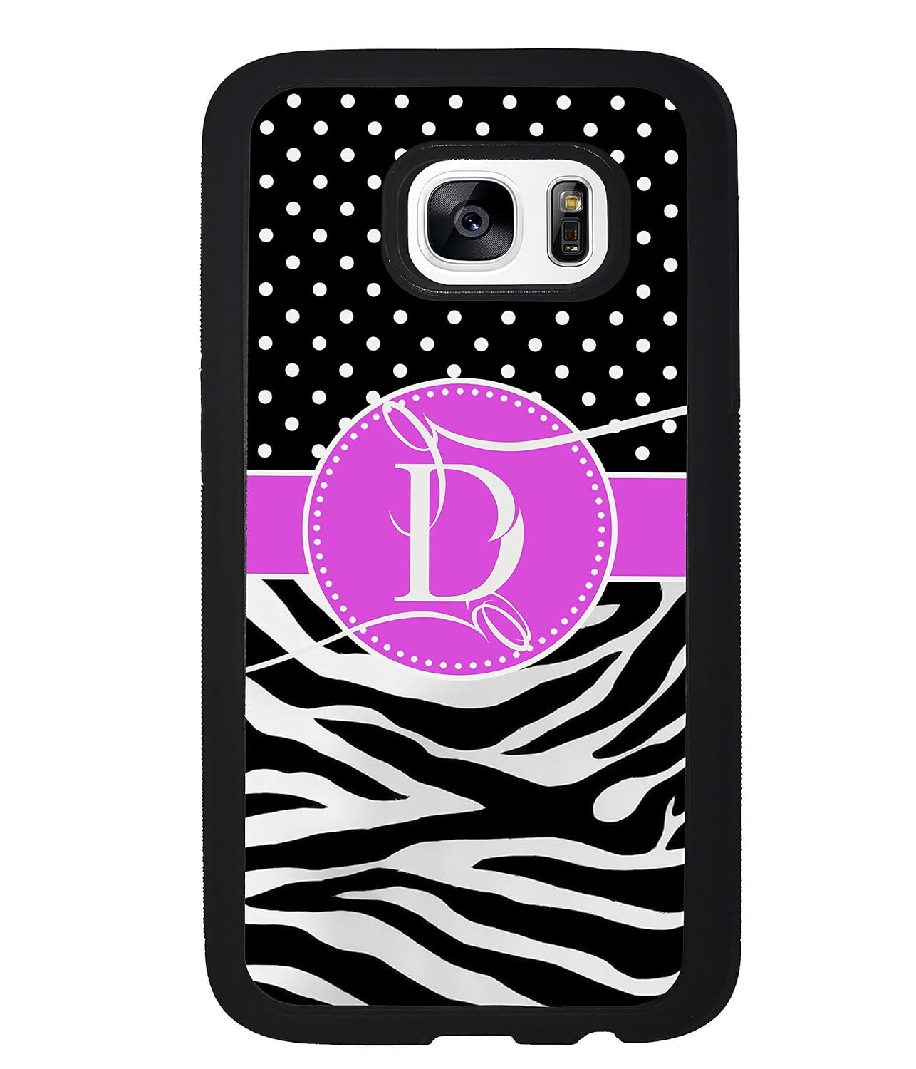 Zebra Dot Personalized Black Rubber Phone Case Compatible