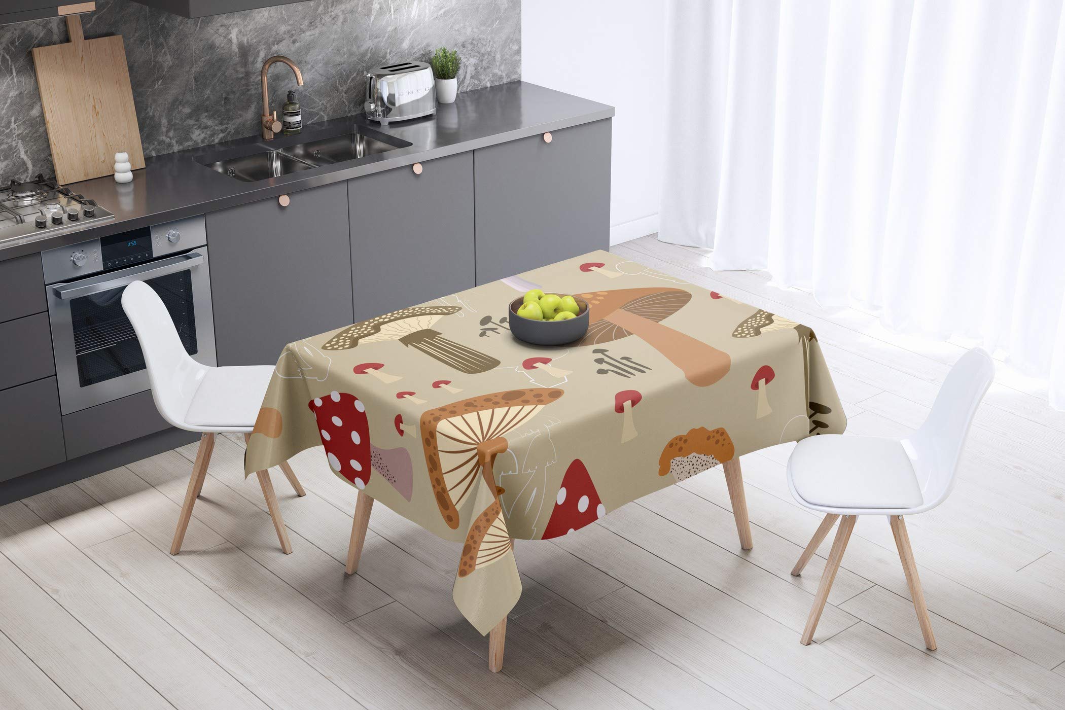 Bonamaison Kitchen Decoration, Tablecloth, 140cm x 140cm - Designed and Manufactured in Turkey