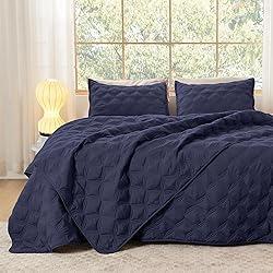 Litanika California King Quilt Bedding Set, Navy