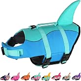 Dogcheer Dog Life Jacket, Cute Shark Dog Life Vest for Swimming Boating with Superior Buoyancy and Rescue Handle, Adjustable 