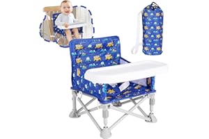 Otrolepota Portable Booster Seat, Toddler Baby Seat with Tray for Dining Table Compact Floor Chair for Camping Lawn Beach Babies Travel 6-36 Months
