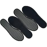 Happystep Cotton Terry Cloth Insoles, Barefoot Shoe Inserts, Sweat Absorption, Odor Control, Moisture-Wicking, Washable and Reusable, Zero Drop Shoe Insoles, 2 Pairs of Black (Women Size 8)