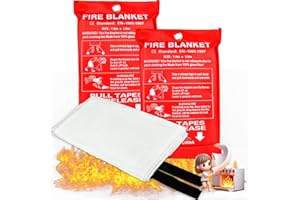 RISINGUP Fire Blanket Emergency, Fire Extinguisher Blanket, Fire Suppression Blanket, Flame Retardant Blanket Fire Blankets Emergency for Home, Kitchen, School, Grill, Car, Office, Warehouse