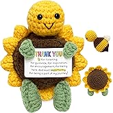 Thank You Appreciation Gifts for Women Men - Valentines Day Birthday Gifts for Mom Grandma Wife, Cheer Up Gift Inspirational Gift for Coworker Friend Teacher, Emotional Positive Support Crochet Turtle
