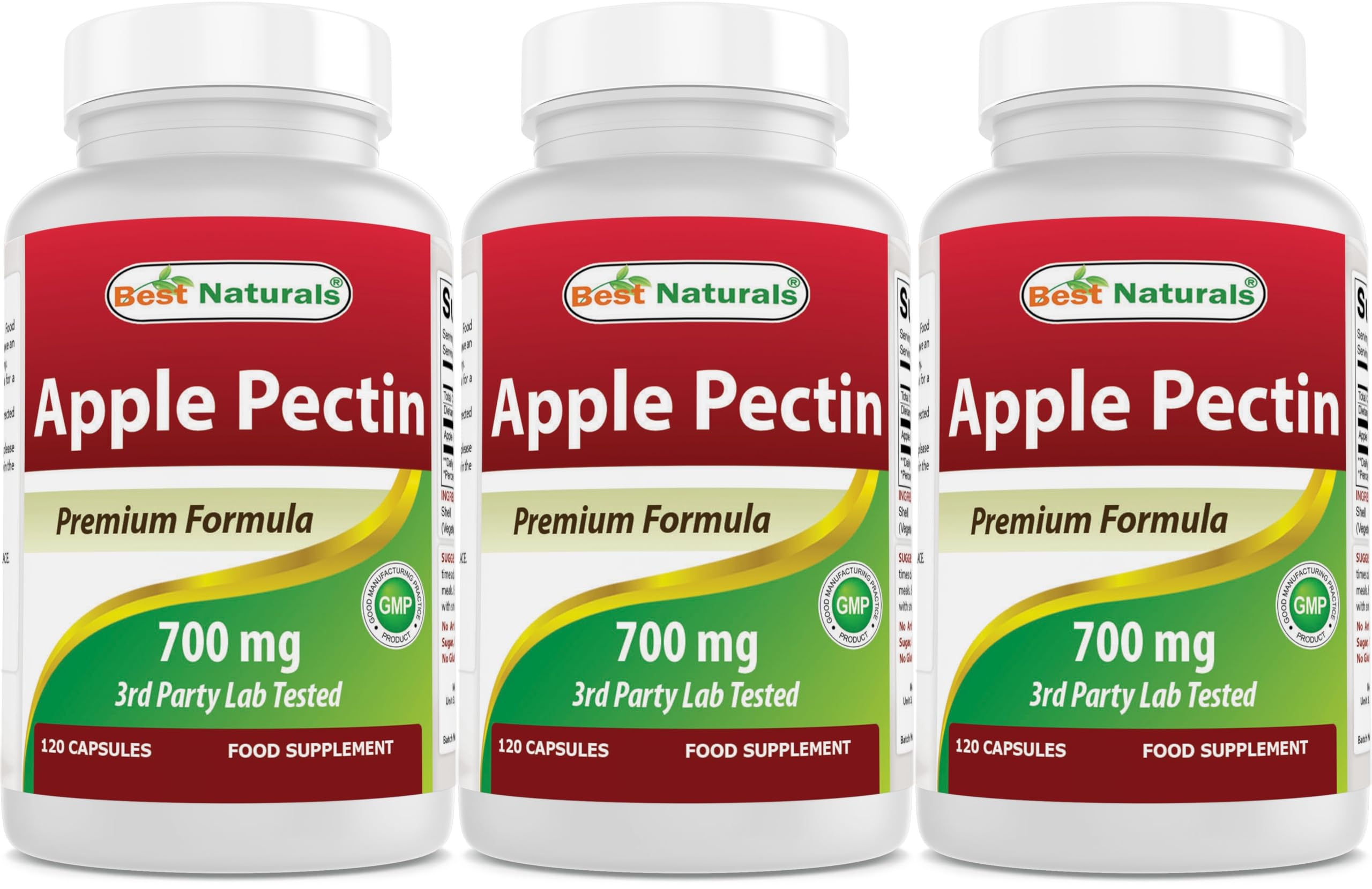 Best Naturals Apple Pectin 700 mg 120 Capsules (120 Count (Pack of 3))
