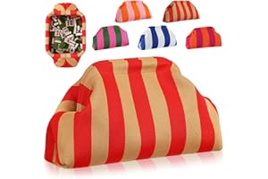 Sunnymove 1 Pcs Empty Mahjong Tile Bag American Mahjong Bag Crochet Striped Storage Pouch Travel Birthdays Gift for Women Gam