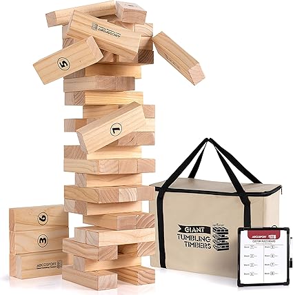 Amazon Com Giant Tumbling Timbers Tower Game 56 Pieces Jumbo