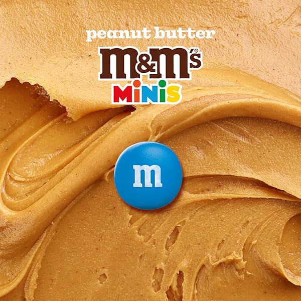 M&M’S MINIS PEANUT BUTTER MILK CHOCOLATE SUMMER CANDY BULK SUMMER SNACKS, SHARING SIZE, 8.6 OZ RESEALABLE BAG