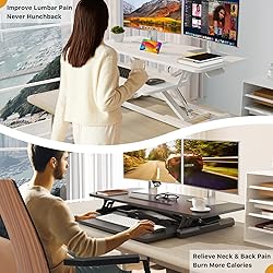 JOY worker Standing Desk Converter, 35" Wide Height