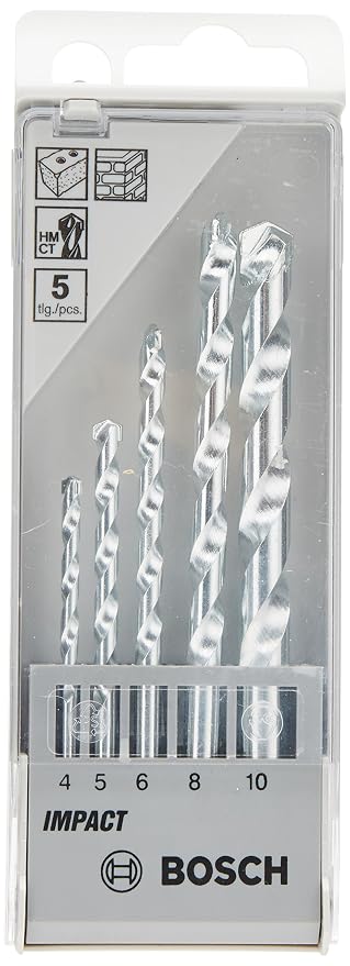 Bosch 2608590090 Masonry Drill Bit Set (Blue, 5-Pieces)