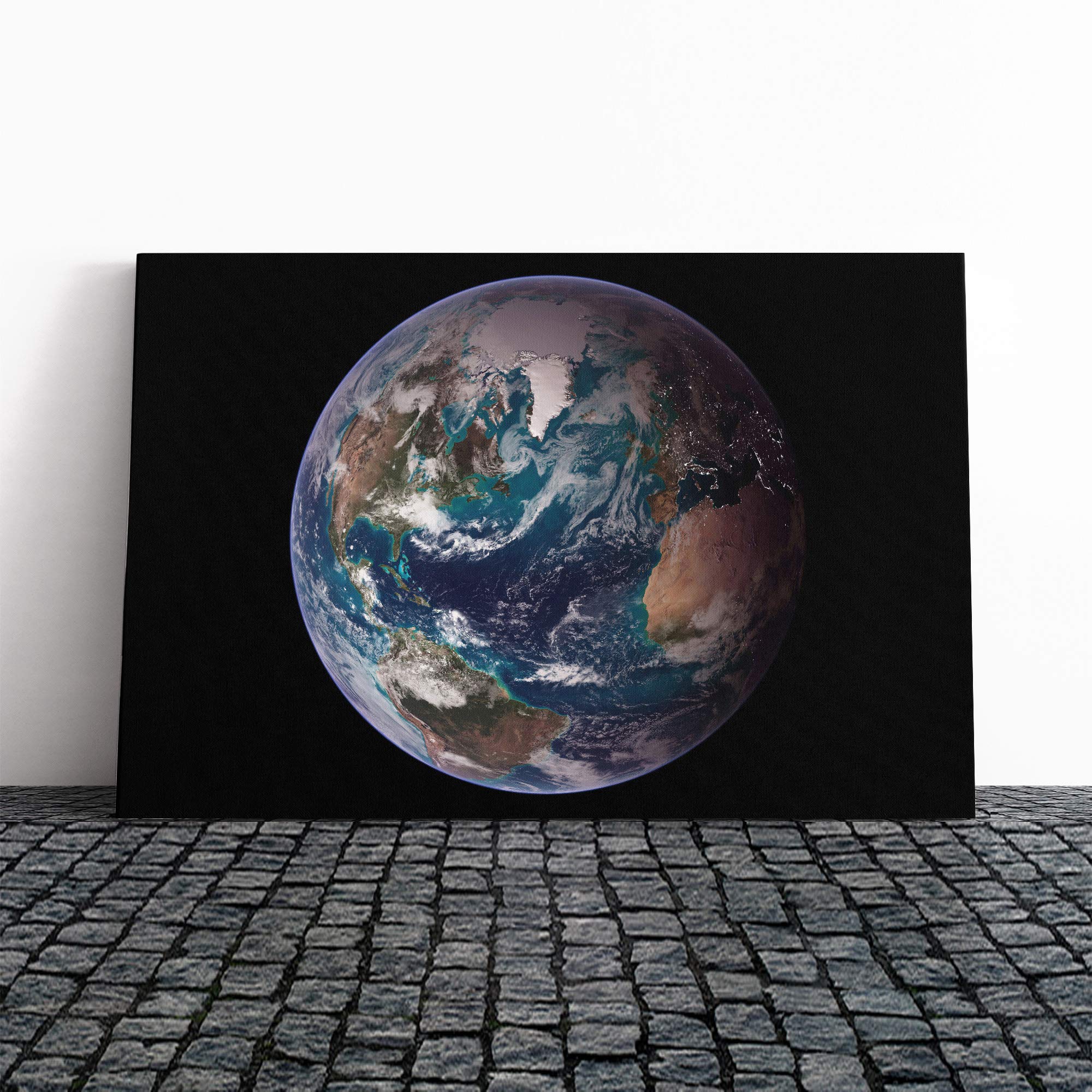Earth from Space (6) Canvas Print | Gallery Wrapped 30mm Frame Wall Art | 20x14 inches | Ready to Hang | Modern Space Picture | Living Room Bedroom Lounge Office