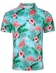 uideazone Funny Polo Shirts for Mens Dry Fit Short