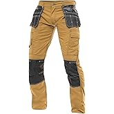 Morrab Cargo Construction Pants for Men - Tactical Wear Safety Pants with Knee Pads and Tool Pockets for Work and Outdoor Use
