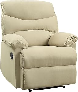 ACME 00626 Arcadia Recliner, Beige Microfiber