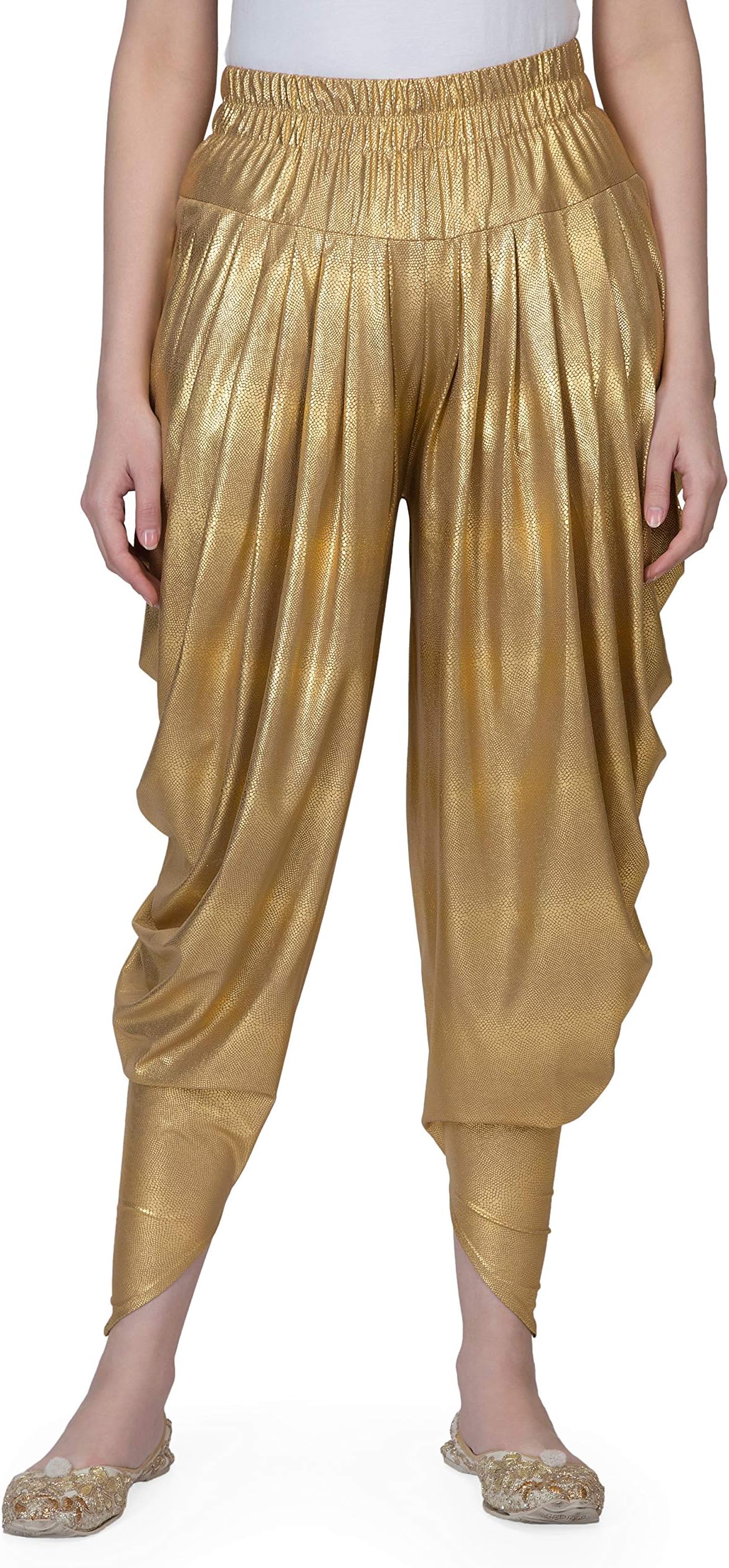 LegisShimmer Blend Relaxed Comfortable Dance Wear Dhoti Pants Yoga Fitness Active Wear for Women Dance - Free Size