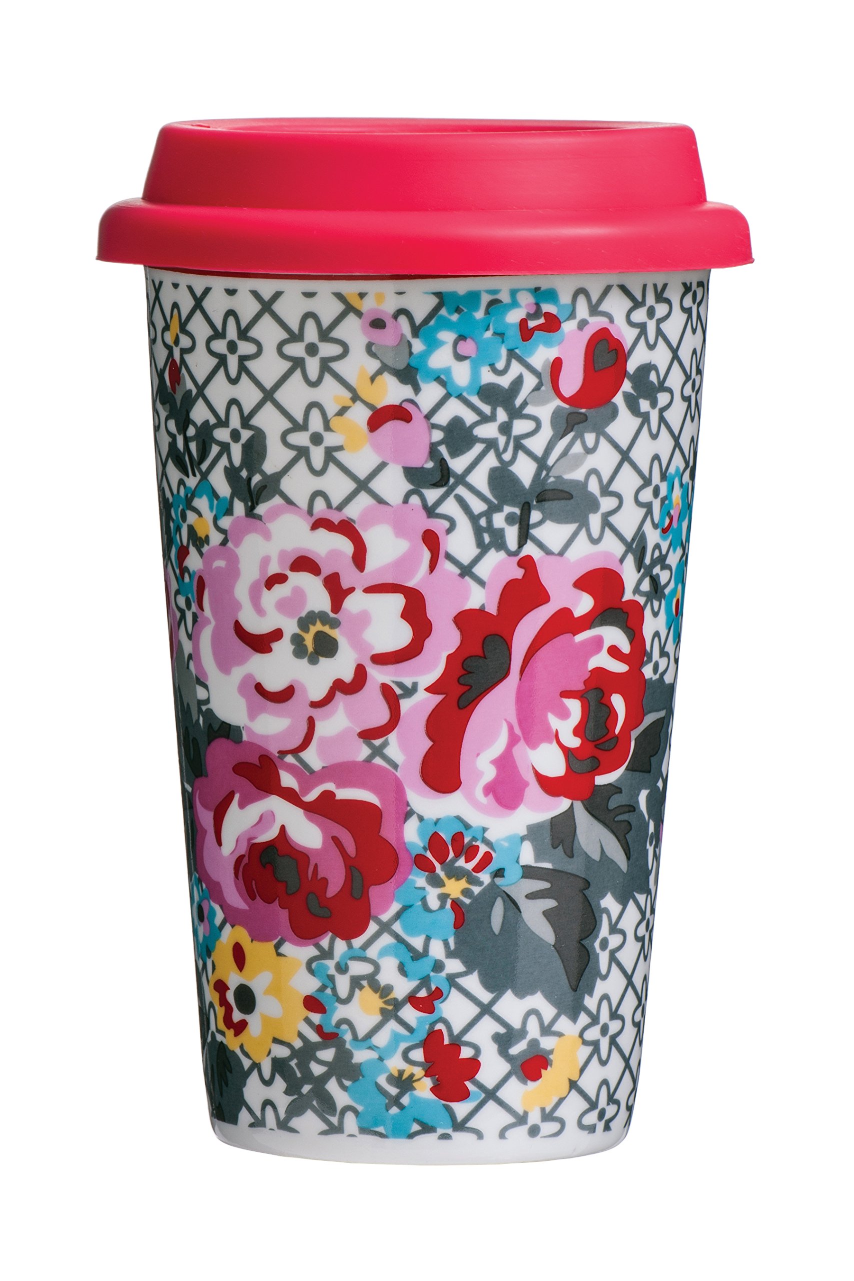 Premier Housewares Pippa Floral Travel Mug, Multi-Colour