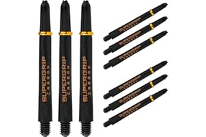 Harrows Darts 3 x Sets of Supergrip Carbon Dart Stems - 9 Dart Shafts in Total - Medium, Midi & Short (Gold, Medium)