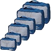 Packing Cubes Set Travel Luggage Organizers Suitcase Lightweight Accessories Navy Blue