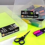 WestonBoxes A4 Plastic Craft Storage Boxes with Lids 3.6L Pack of 5 (Clear) view 7