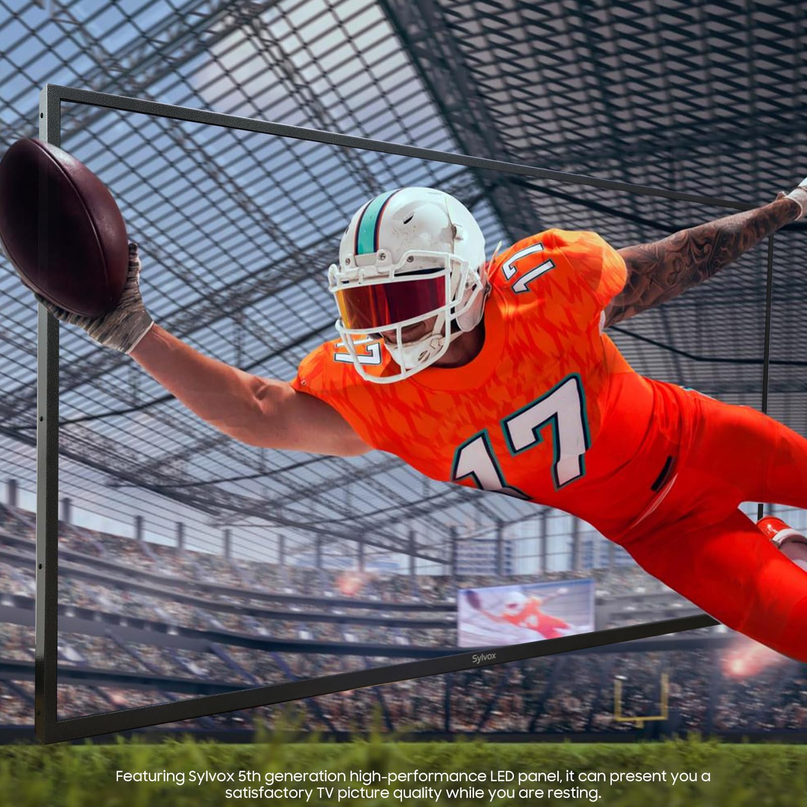 SYLVOX 50 Inch Outdoor Smart Television Weatherproof Google TV, 4K 700NIT High Brightness Temperature Resistant IP55 Waterproof TVs, Anti-Scratch, Suitable for Partial Sun (Patio Series)