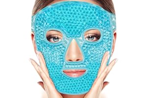 FUNNIR Gel Beads Face Ice Mask Pack- Blue to Reduce Puffiness,Dark Circles, Hot Cold Compress Pack, Face Spa