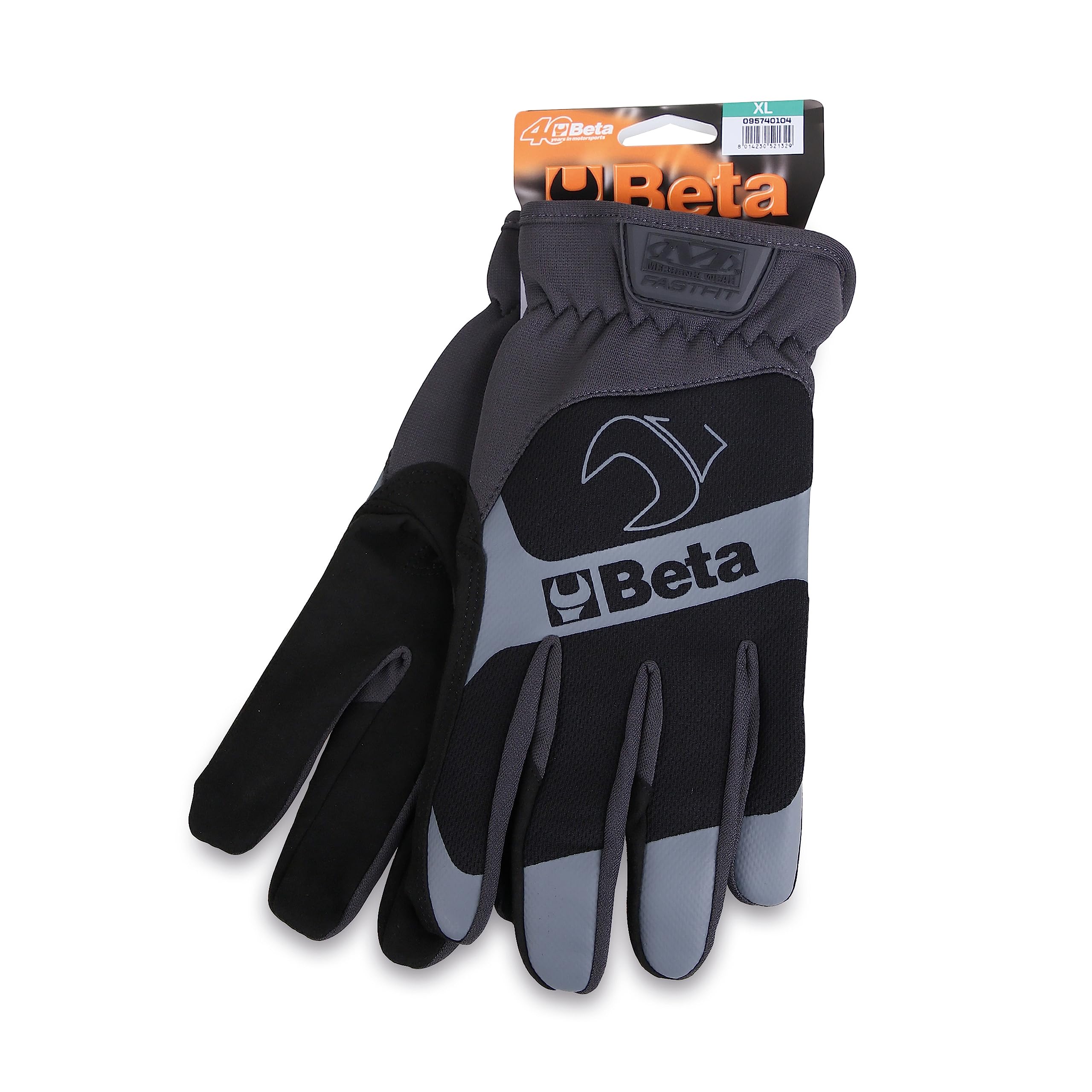 Beta 95740103 Model 9574 B-L Work Gloves, Black, Large