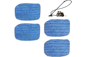 Rinakou 4 Pack A1375-100/101 Microfiber Mop Pads Refills Compatible with McCulloch McCulloch MC1375, MC1385 Steam Cleaners