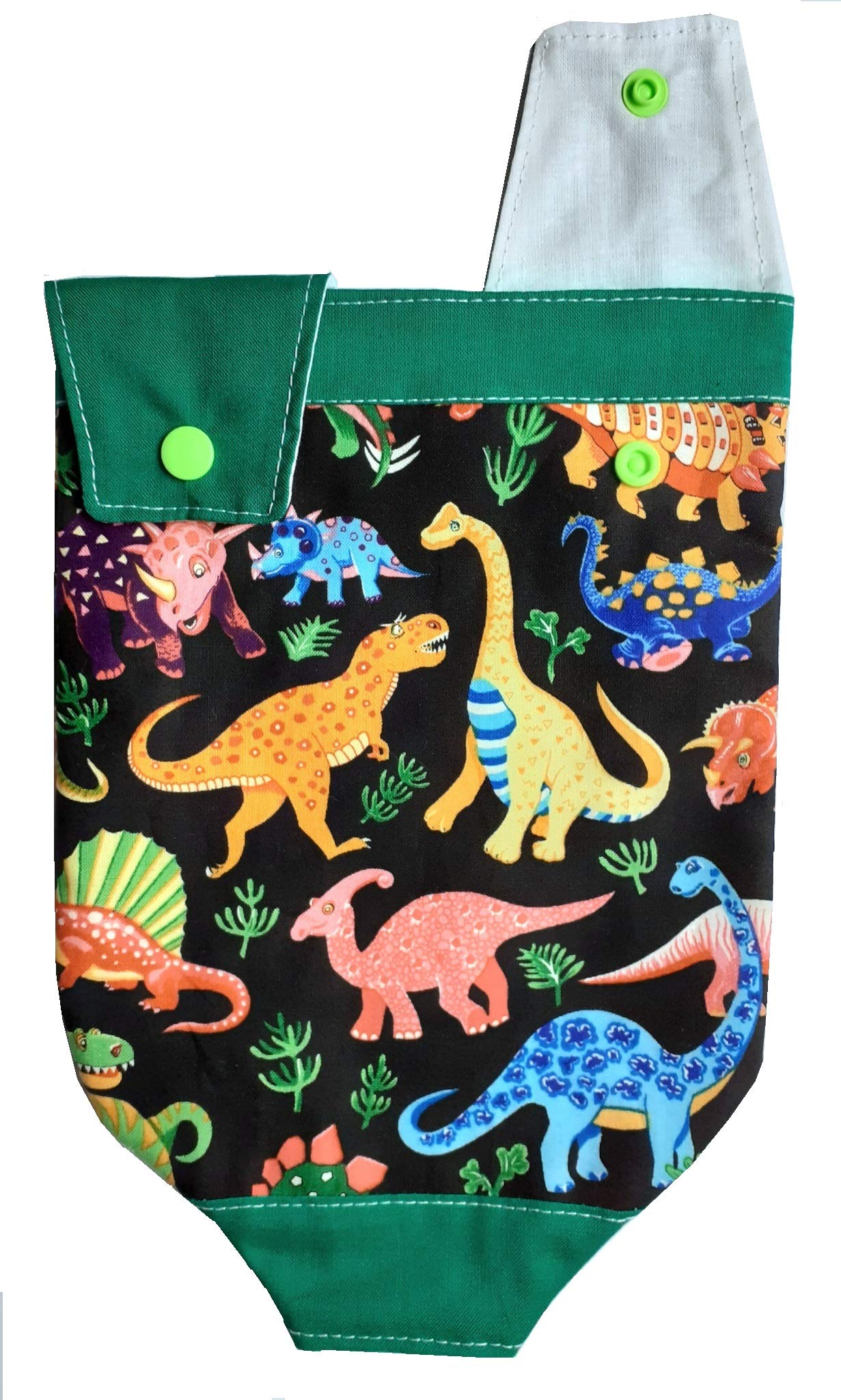 Catheter Peg Bag Cover, Drainage Bag Covers (500 ml). Dinosaurs Pattern. Nutex. 100% Cotton.