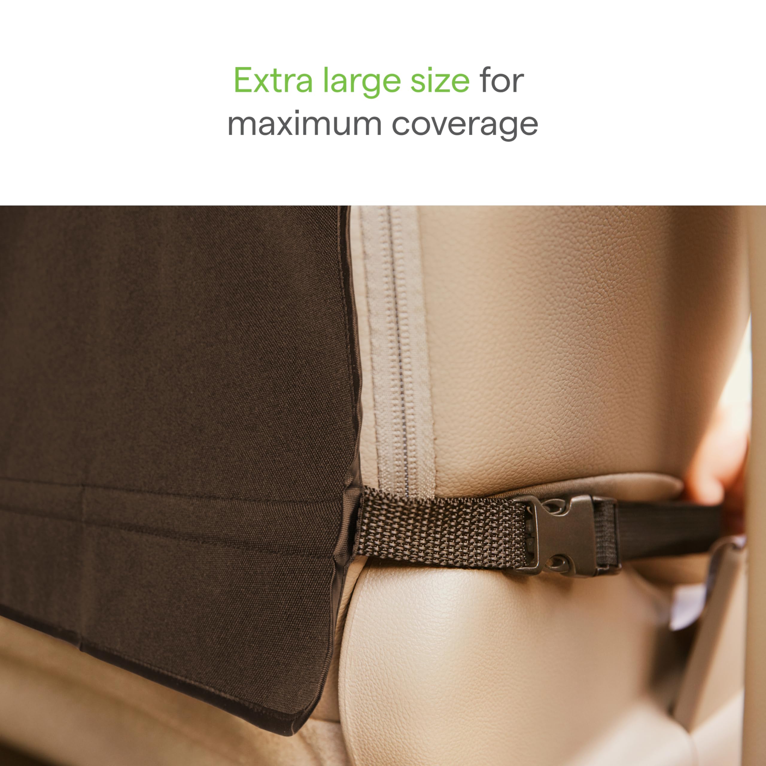 Munchkin Back Seat Cover for Kids, Deluxe Kick Mats? Car Seat Protector, Black, 2 Pack