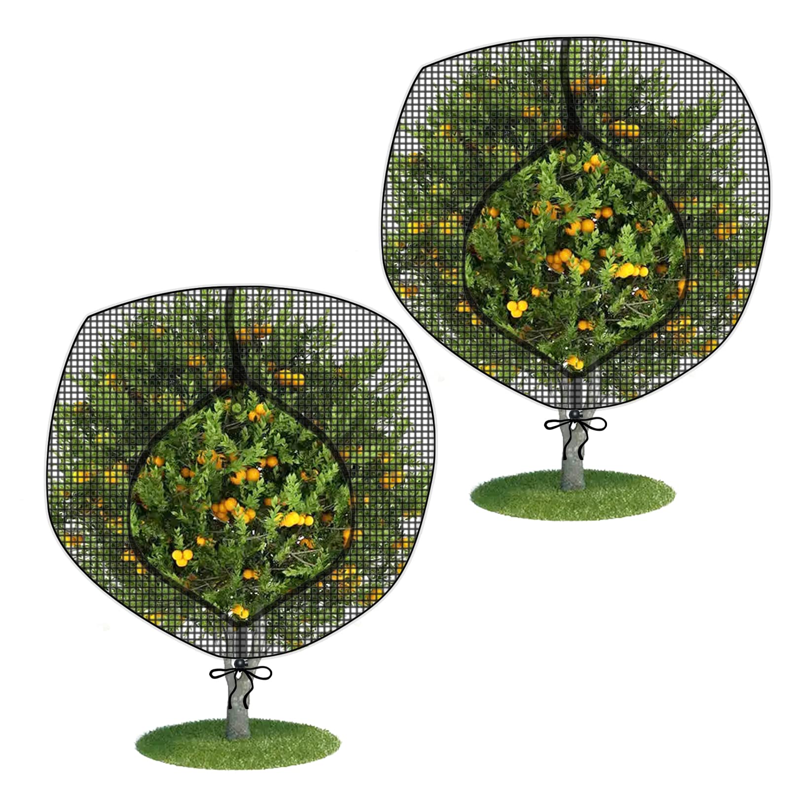 Photo 1 of Fruit Tree Netting Covers with Zipper to Protect from Squirrels and Birds Large Netting for Fruit Trees Net Protection, Black, 10' x 10', 2 Pack