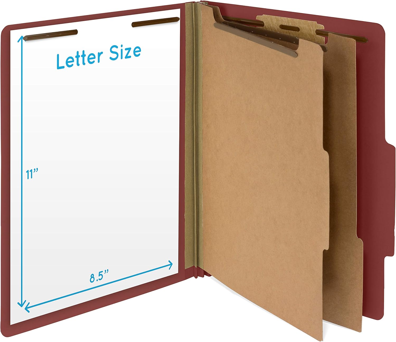 10 Red Classification Folders - 2 Divider - 2 Inch Tyvek Expansions - Durable 2 Prongs Designed to Organize Standard Medical Files, Law Client Files, Office Reports - Letter Size, Red, 10 Pack : Office Products
