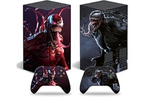 DAIGMENG X-box Series X Skin - X-box X Skins for Console and Controller Cover - X-box Series X Accesories, Black and Red