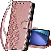 SASYMALY for iPhone 17 Pro Wallet case, Flip Folio Cover with Stand Feature for Women Men, PU Leather Phone Case Fit for iPhone 17 Pro 6.3 inch [Rose Gold]