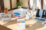 Osco White High Gloss 3-Slot Letter Holder Desk Organiser view 5